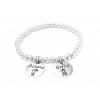 Sterling Silver Stretch Bracelet for Moms with Name Tags