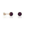 Rose Gold Silver LUXENTER Earrings with Fuchsia Zirconia