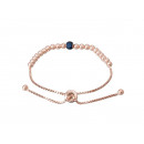 Rose Gold Silver LUXENTER Bracelet with Blue Zirconia