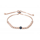 Rose Gold Silver LUXENTER Bracelet with Blue Zirconia