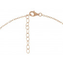 Rose Gold Silver LUXENTER Necklace with Fuchsia Zirconia