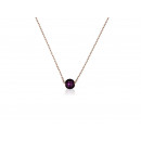 Rose Gold Silver LUXENTER Necklace with Fuchsia Zirconia