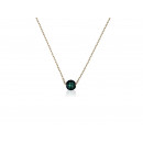 Yellow Gold Silver LUXENTER Necklace with Green Zirconia