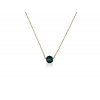 Gold Plated Silver LUXENTER Necklace with Green Zirconia