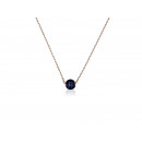 Rose Gold Silver LUXENTER Necklace with Blue Zirconia