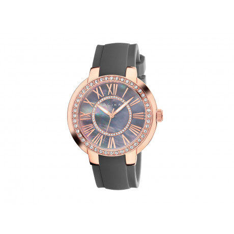 ELIXA Women's Rose Gold Watch with Silicon Strap E094-L363
