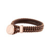 BRONZALLURE Leather Bracelet with Rose Studs