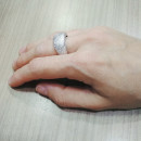 Diamond-Dust Finish Silver Ring