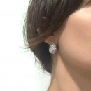 Diamond-Dust Finish Silver Earrings