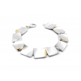 Rhodium Silver and Gold Bracelet