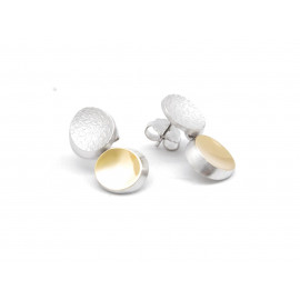 Rhodium Silver and Gold Earrings