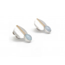 Rhodium Silver and Gold Aquamarine Earrings