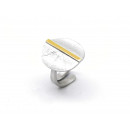 Rhodium Silver and Gold Ring