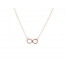 Rose gold plated sterling silver infinity choker necklace.