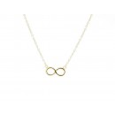 Yellow gold plated sterling silver infinity choker necklace