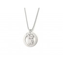 Rhodium Sterling Silver Mama Necklace