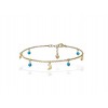 Turquoise Golden Silver Anklet with Charms