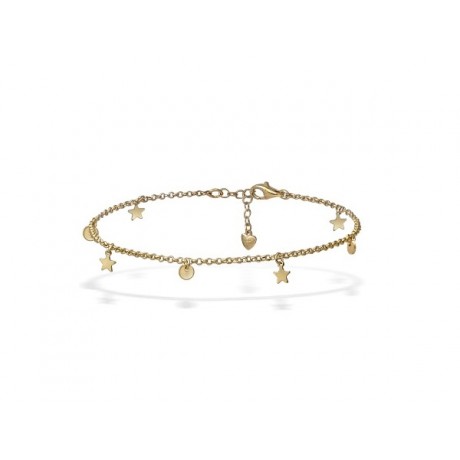 Golden Silver Anklet with Charms