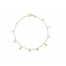 Gold Plated Sterling Silver Star Charms Anklet