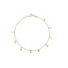 Gold Plated Sterling Silver Star Charms Anklet