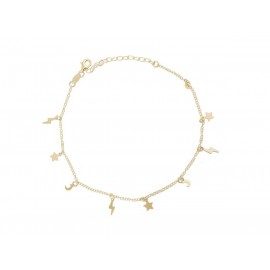 Gold Plated Sterling Silver Multiple Charms Anklet