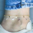 Gold Plated Sterling Silver Multiple Charms Anklet