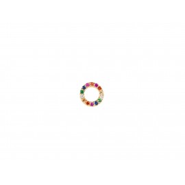Gold Plated Silver Multicolor Circle Stud Earring