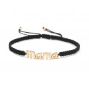 Gold Plated Silver Mama Macrame Wristbandt