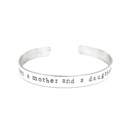 Personalized Mothers Gift Cuff Bracelet Stainless Steel Bangle Hand stamped Jewelry for Mom