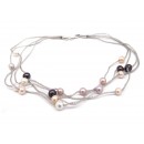 Sterling Silver Pearls Choker Necklace