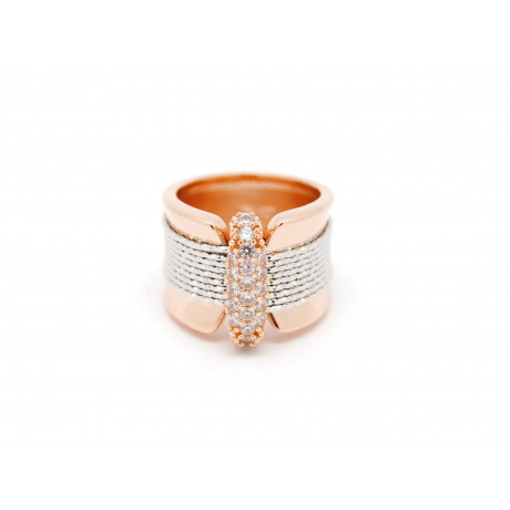 FRABOSO Rose Gold Plated ZC Silver Ring