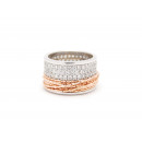 FRABOSO Rhodium & Rose Gold Plated ZC Silver Ring