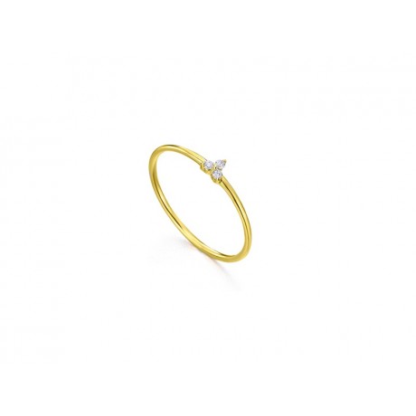 18k Gold Ring with Zirconia
