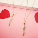 18k Gold Love Necklace with Zirconia