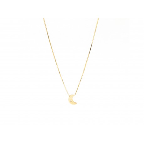 18k Gold Moon Diamond Necklace
