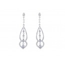 Rhodium Silver Bridal Dangle ZC Earrings