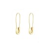 Safety Pin Golden Silver Earring