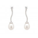 Silver Bridal Pearl Earrings