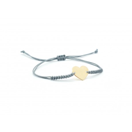 18K Gold Heart Macrame Bracelet