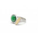 Rhodium Silver Emerald Ring