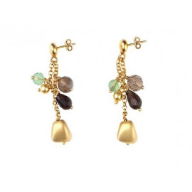 Gold Plated Silver Earrings with Quartz