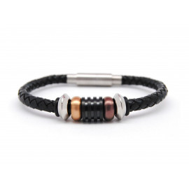 ADOLFO DOMINGUEZ Leather & Steel Bracelet
