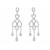 Rhodium Silver Chandelier Bridal Earrings